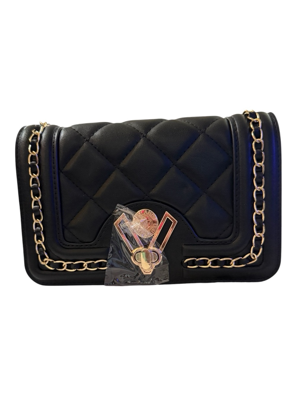 Valentino Orlandi Quilted Black Crossbody Bag NWT